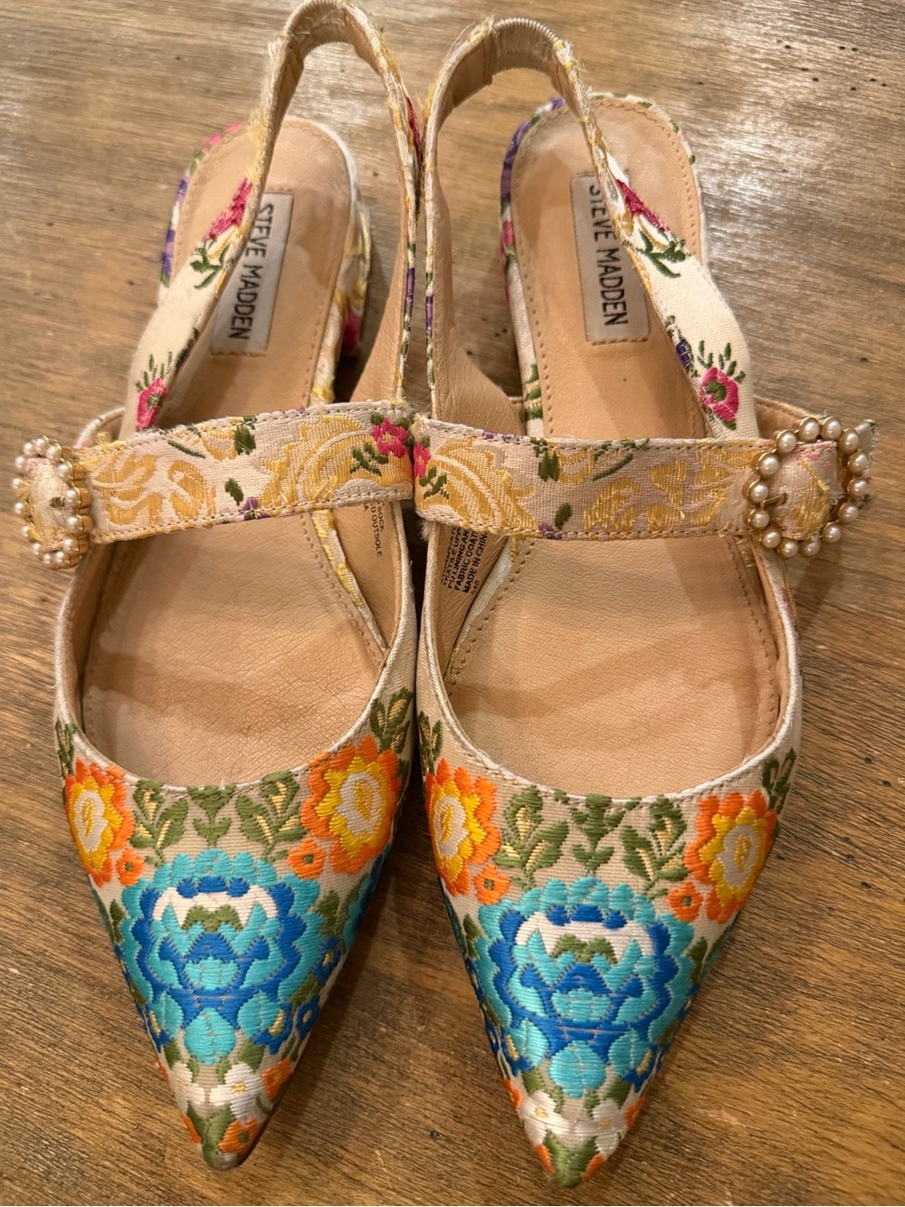 Steve Madden Stormy Floral Flats Pearls 9